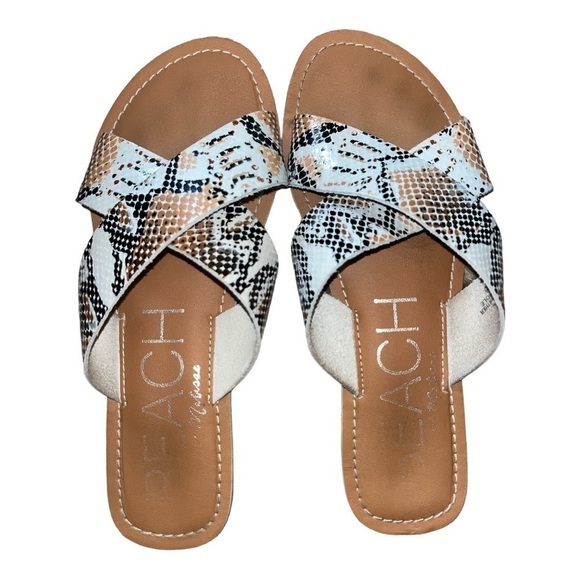 Beach by Matisse Animal Print Sandals Women's Size 7 Python Snakeskin Pebble - Picture 6 of 9